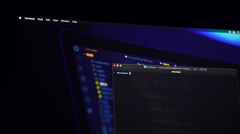 Dark themed interface displayed on a monitor