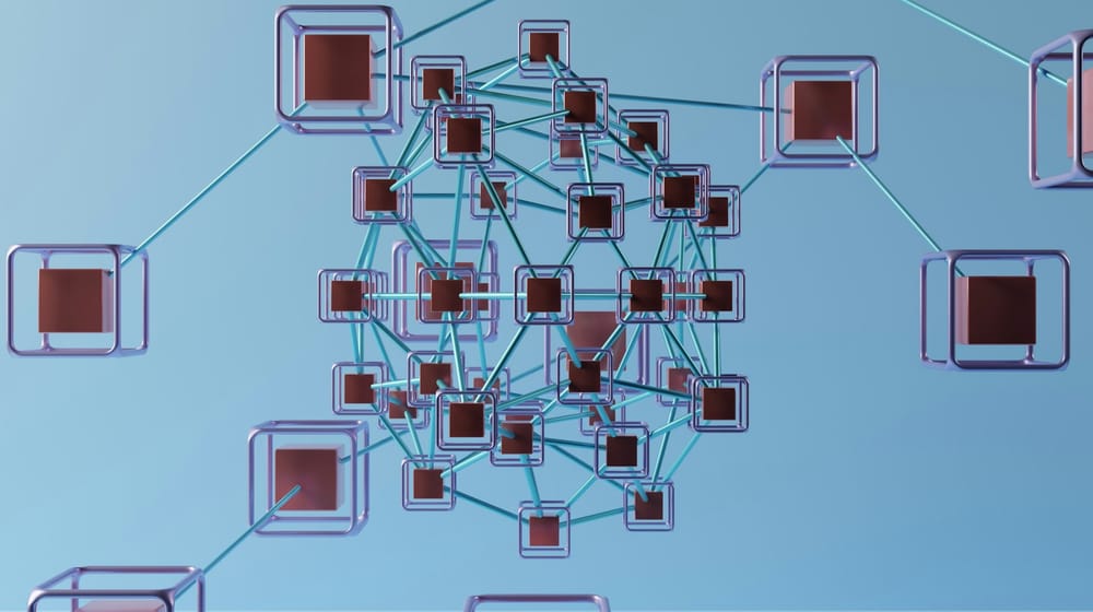 Diagram of interconnected nodes and lines, like WordPress content feeding a Next.js front end