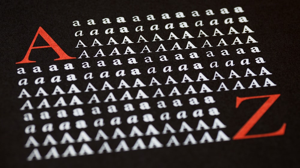 Typographic letterforms arranged as a design study